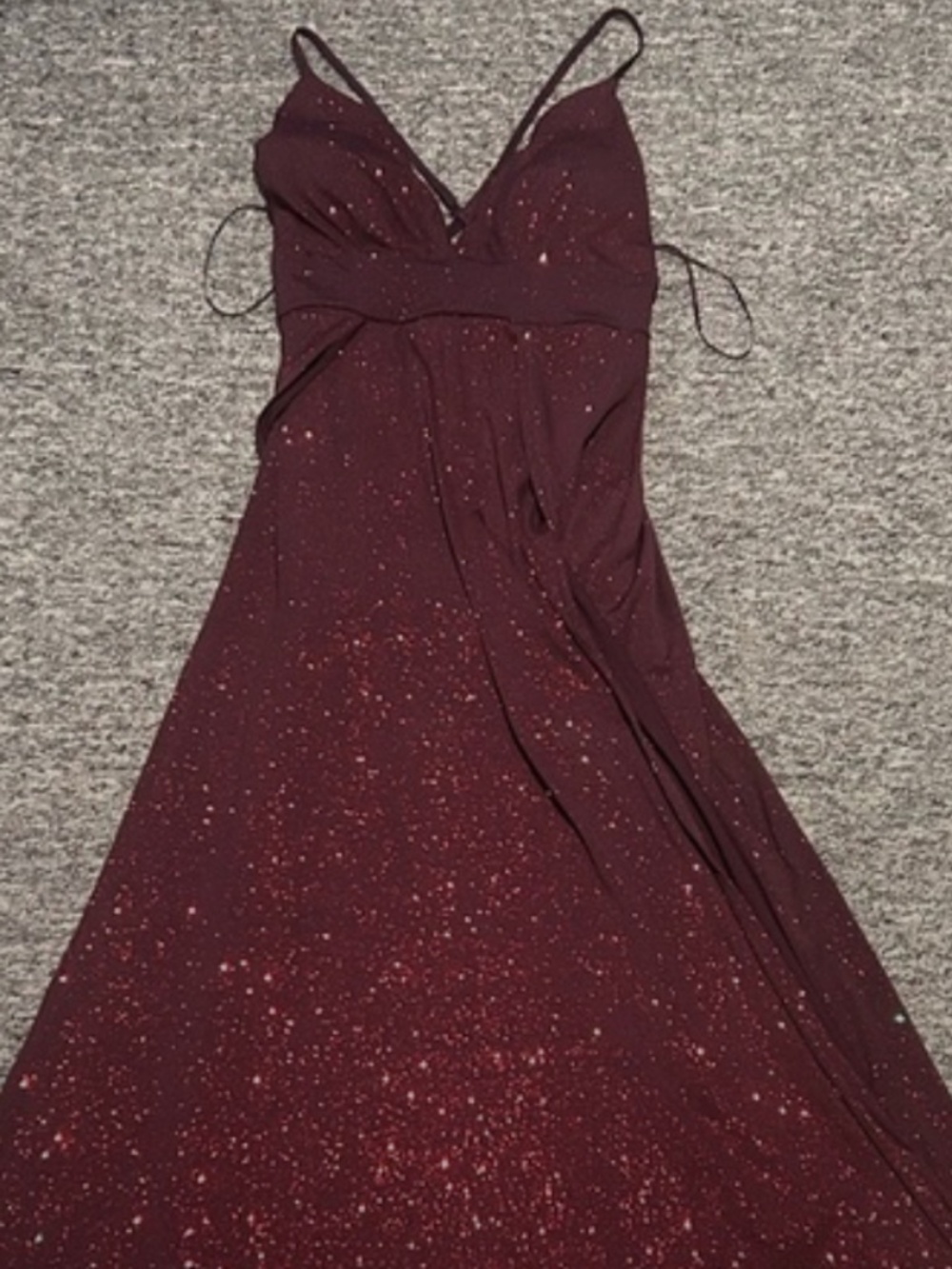 Eclipse Deep Red Sparkle Prom Dress